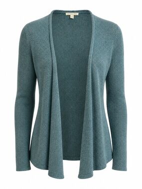 Eileen Fisher Teal Open-Front Knit Cardigan
